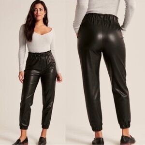Abercrombie & Fitch fraud leather black joggers size XS New with tags.